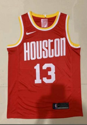 NBA 13 Harden Rockets Maillot Retro Rouge imprimé